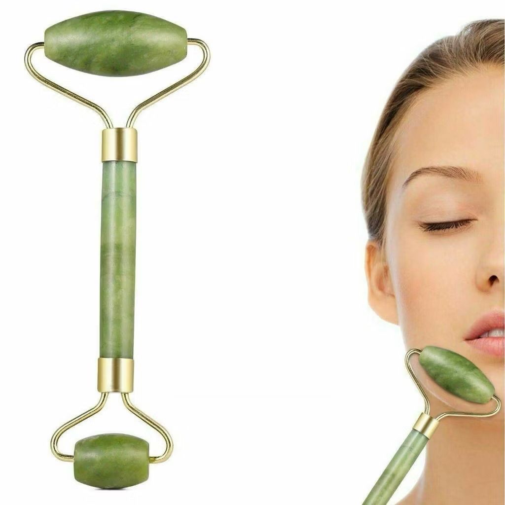 KIT MASSAGEADOR FACIAL: ROLO DE JADE + GUA SHA