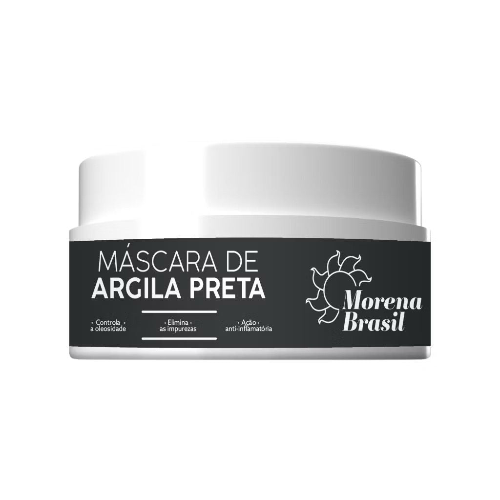 MÁSCARAS FACIAIS DE ARGILA ROSA, VERDE E PRETA - MORENA BRASIL (100G)