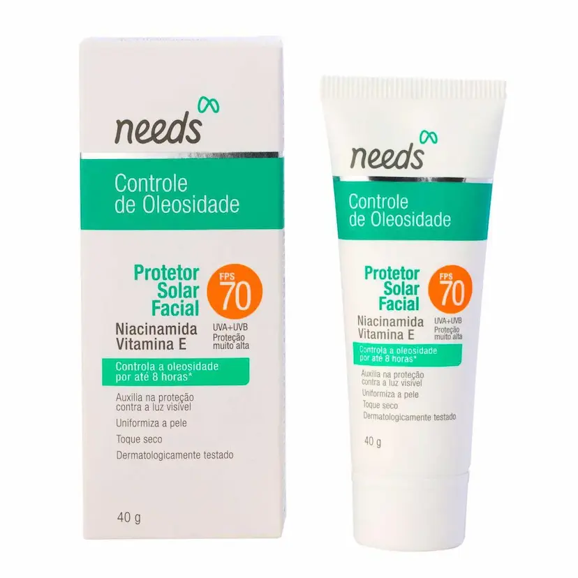 NEEDS PROTETOR SOLAR FACIAL CONTROLE DE OLEOSIDADE FPS 70 (40G)