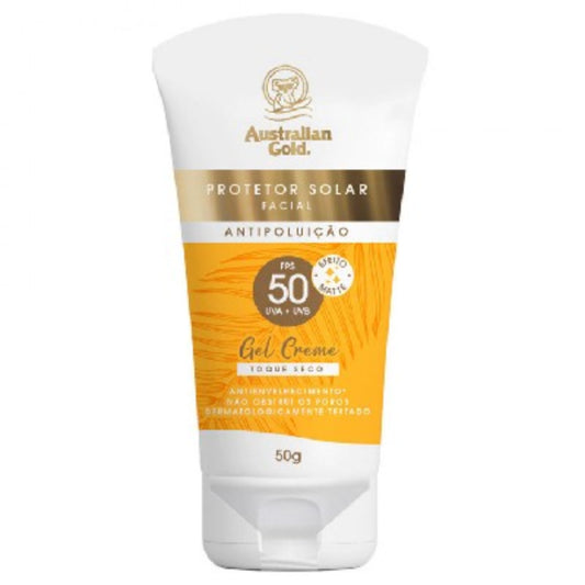 PROTETOR SOLAR FACIAL ANTIPOLUIÇÃO FPS 50 - AUSTRALIAN GOLD (50G)
