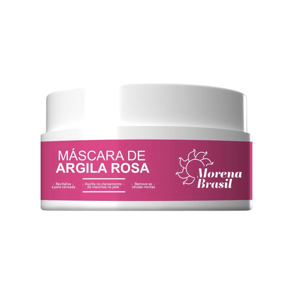 MÁSCARAS FACIAIS DE ARGILA ROSA, VERDE E PRETA - MORENA BRASIL (100G)