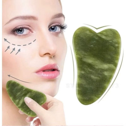 KIT MASSAGEADOR FACIAL: ROLO DE JADE + GUA SHA