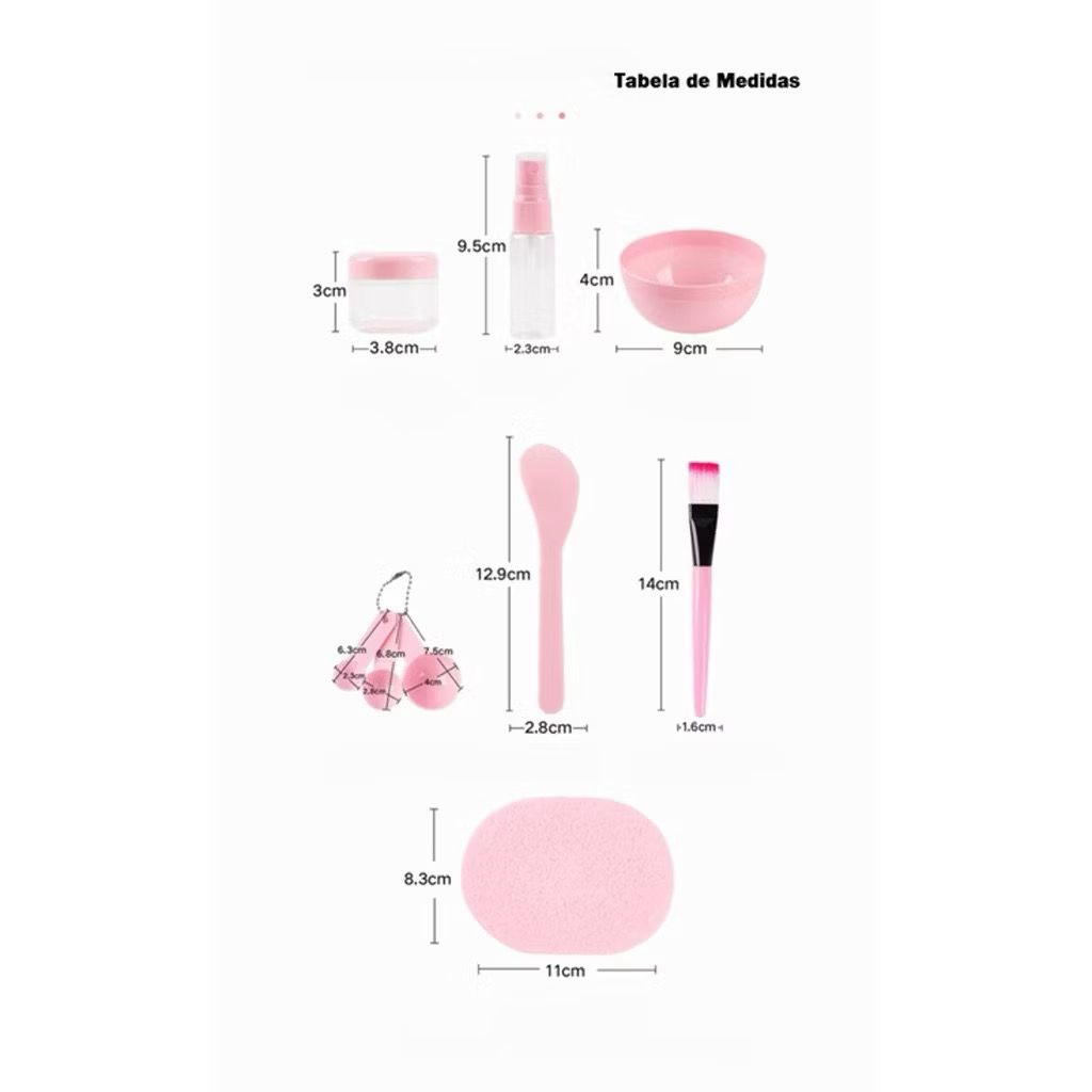 KIT ACESSÓRIOS PARA SKINCARE -  9 ITENS