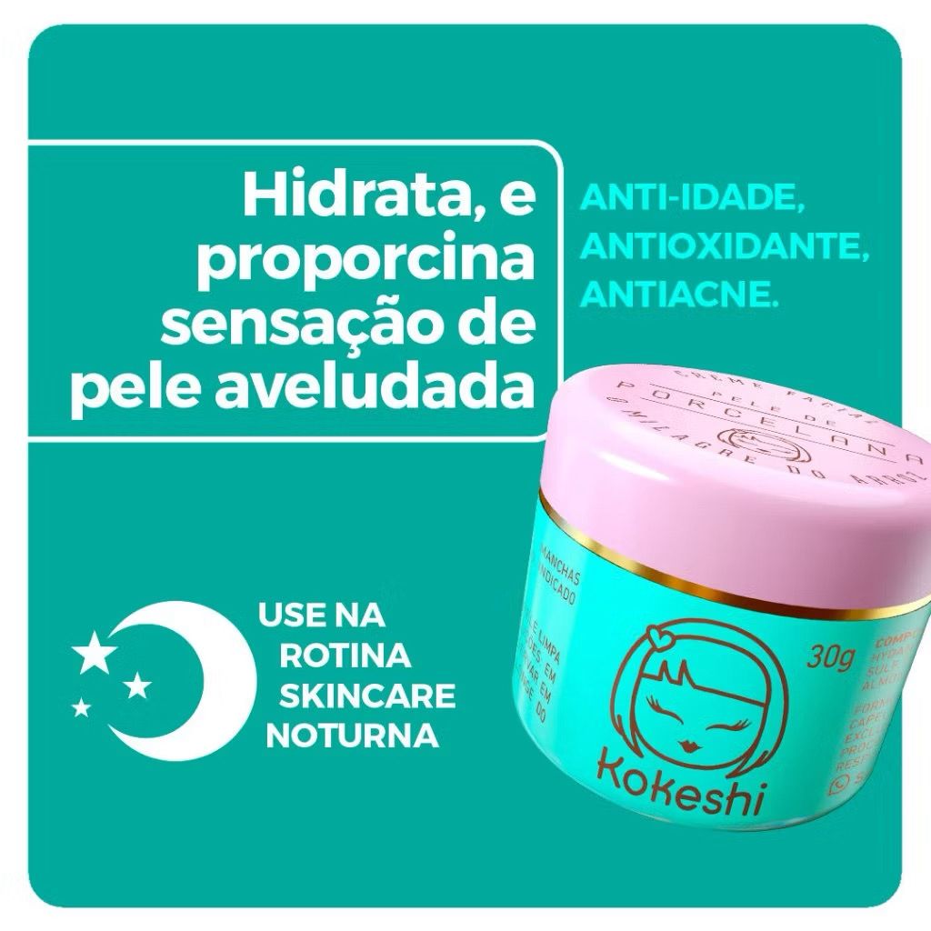 HIDRATANTE FACIAL - PELE DE PORCELANA KOKESHI (30G)