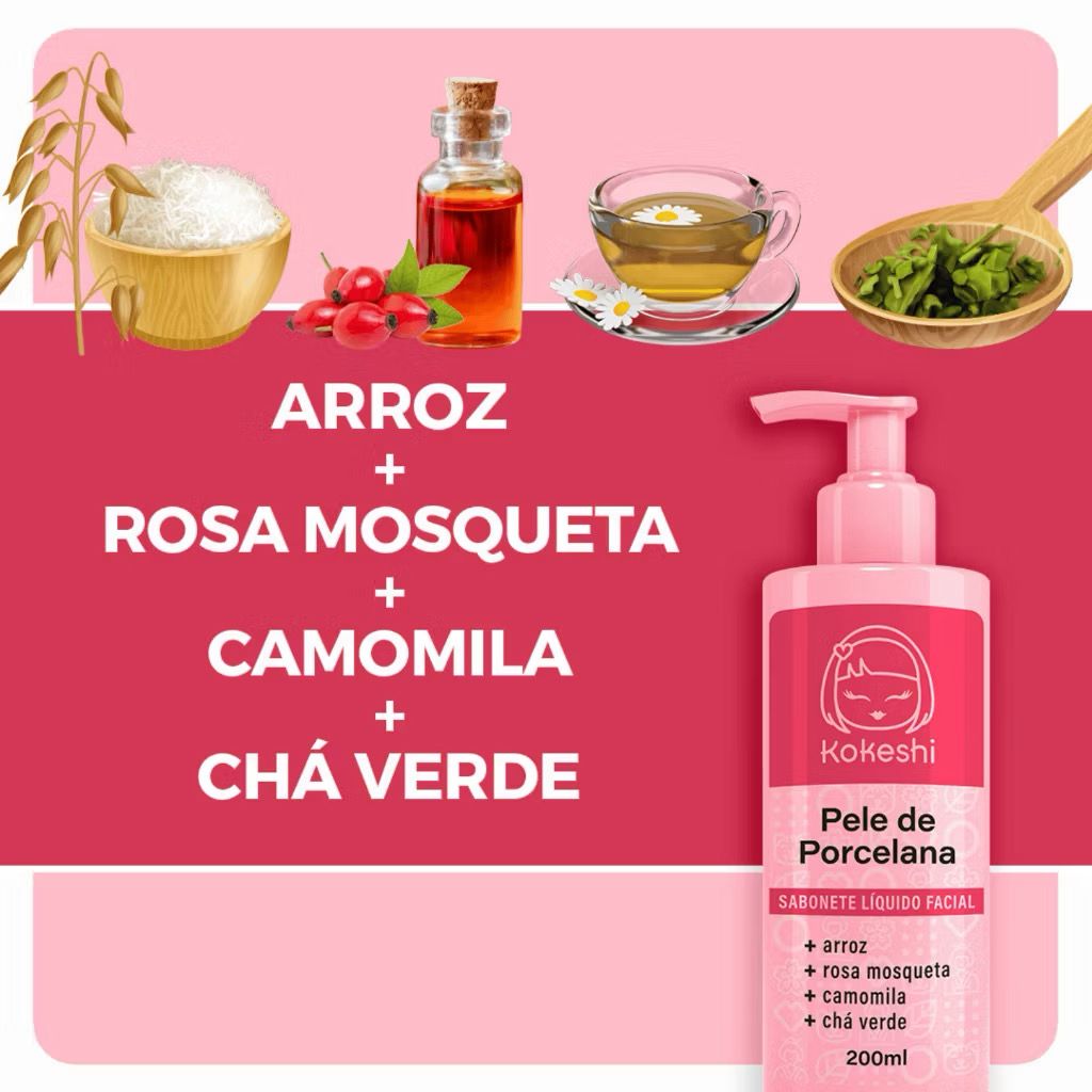 KIT KOKESHI PELE DE PORCELANA - ROTINA FACIAL (4 ITENS)