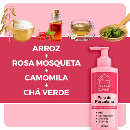 KIT KOKESHI PELE DE PORCELANA - ROTINA FACIAL (4 ITENS)