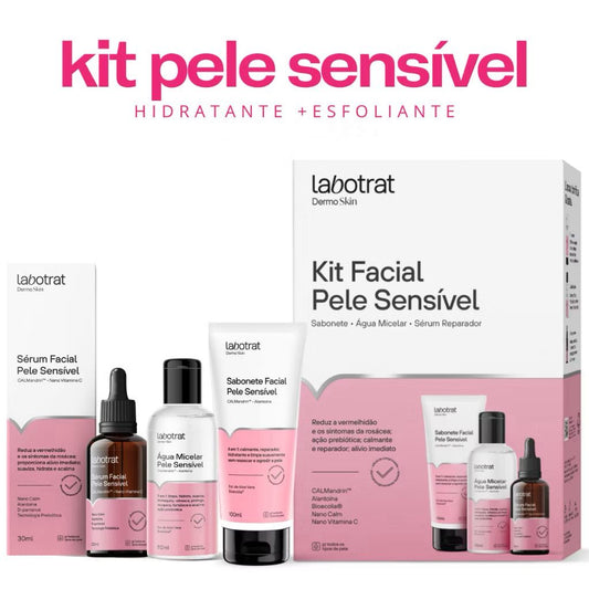 KIT FACIAL PELE SENSÍVEL  - LABOTRAT DERMO SKIN 3UN