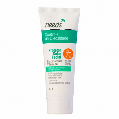 NEEDS PROTETOR SOLAR FACIAL CONTROLE DE OLEOSIDADE FPS 70 (40G)