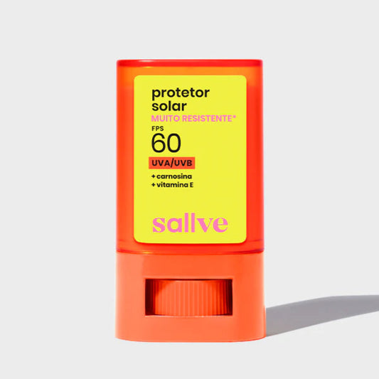 PROTETOR SOLAR BASTÃO FPS 60 MUITO RESISTENTE - SALLVE (15G)