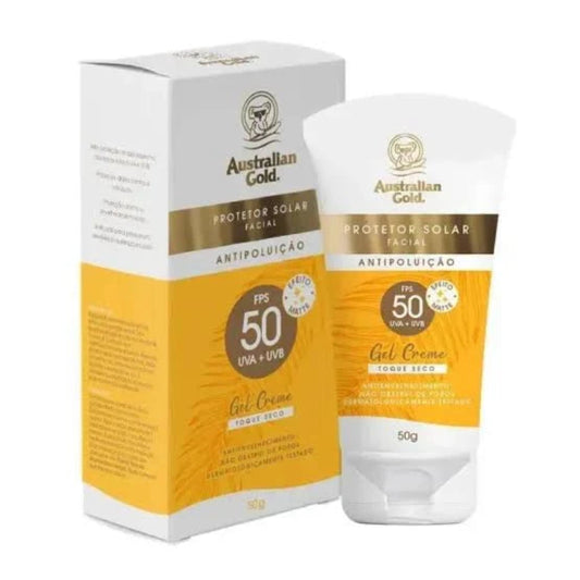 PROTETOR SOLAR FACIAL ANTIPOLUIÇÃO FPS 50 - AUSTRALIAN GOLD (50G)